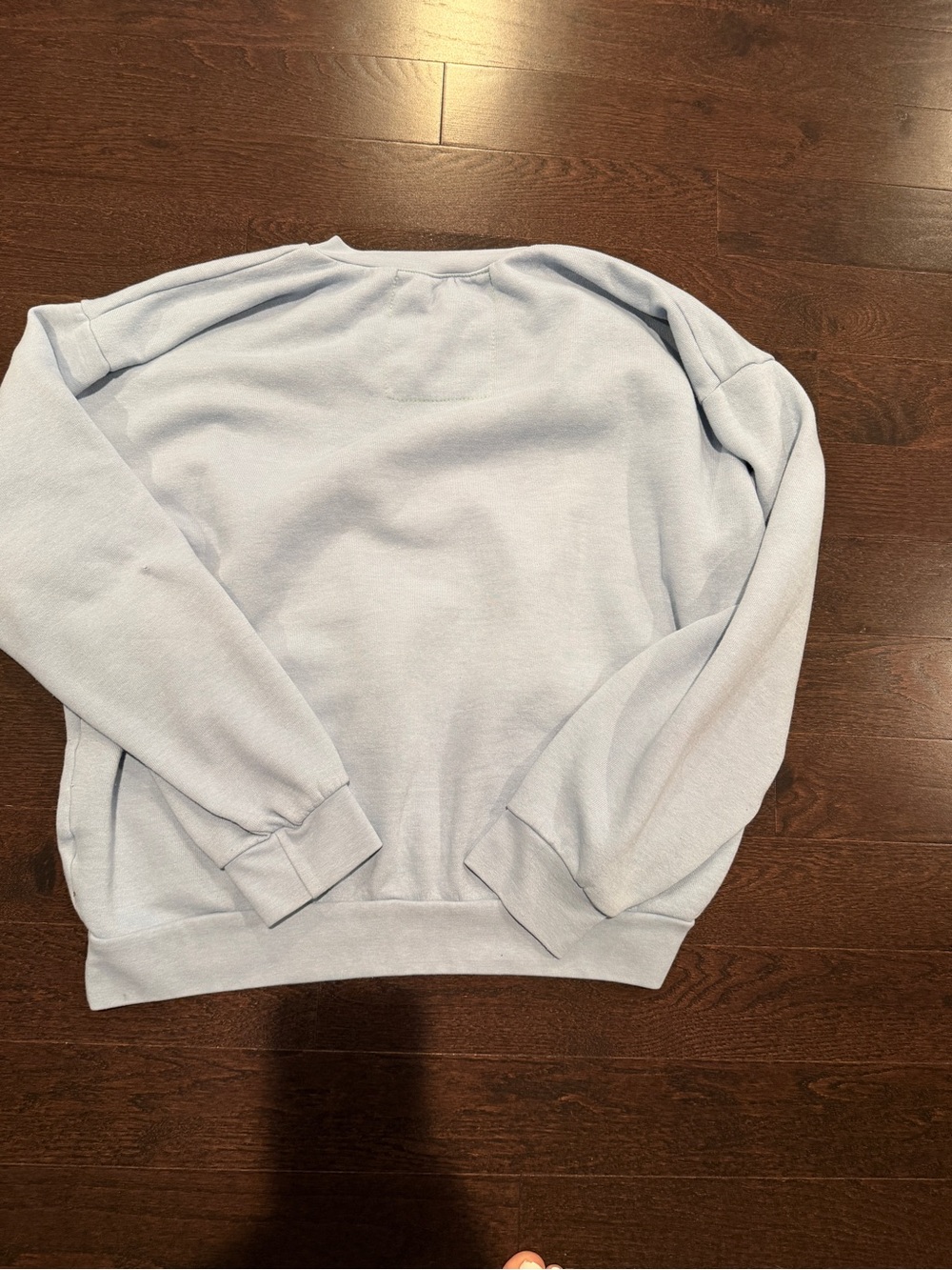 Aviator Nation Light Blue Crewneck Sweatshirt with Rainbow Heart Patch - Picture 4 of 4